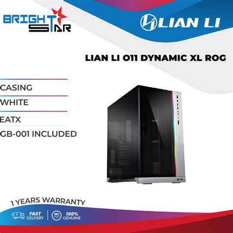 Pc Case Lian Li O11 Dynamic Xl Rog White Eatx 1y Warranty Gb