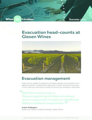 fillable  evacuation head counts  fax email print pdffiller