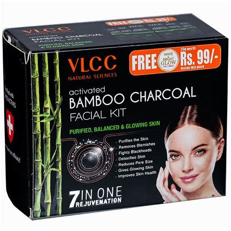 Buy Vlcc Activated Bamboo Charcoal Facial Kit Free White Bright Glow