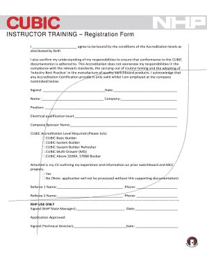 Fillable Online Nhp Instructor Training Registration Form Nhp