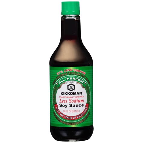 Soy Sauce Kikkoman Less Sodium 20oz 110 Wismettac