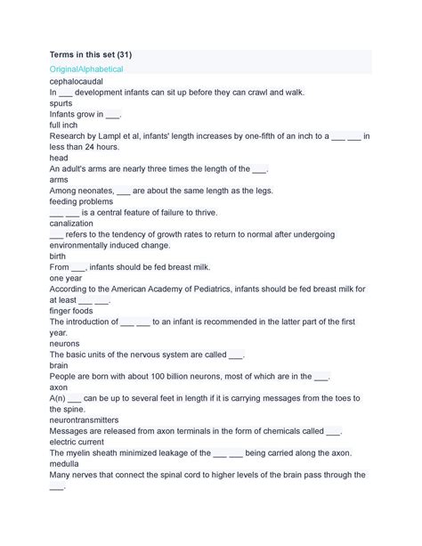 Psychology 210 chapter 5 quiz-xtra notes - Terms in this set (31