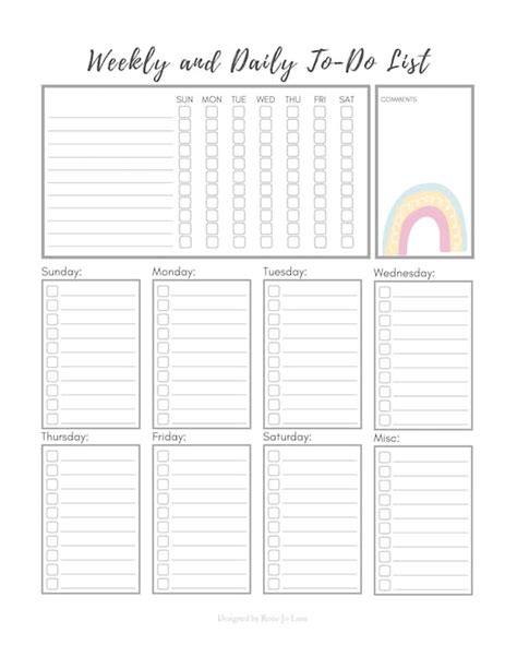 Self-customizable Weekly & Daily Checklist Fillable PDF - Etsy