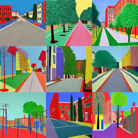 A Street Landscape Art By David Hockney Stable Diffusion Openart