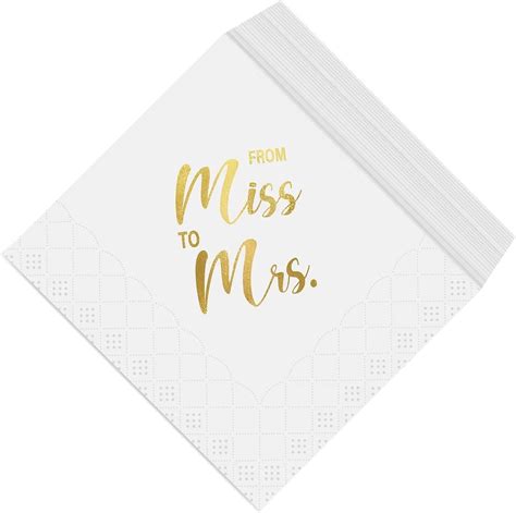 Amazon From Miss To Mrs Gold Foil Napkins For Bridal Shower 50