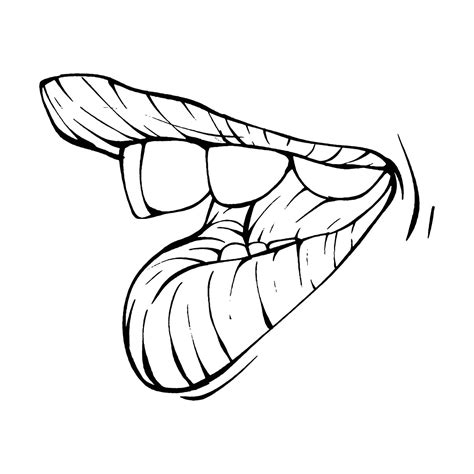 Vector lips sketch black and white 26301417 Vector Art at Vecteezy