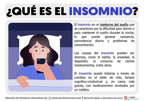 Qué es el Insomnio Definición de Insomnio