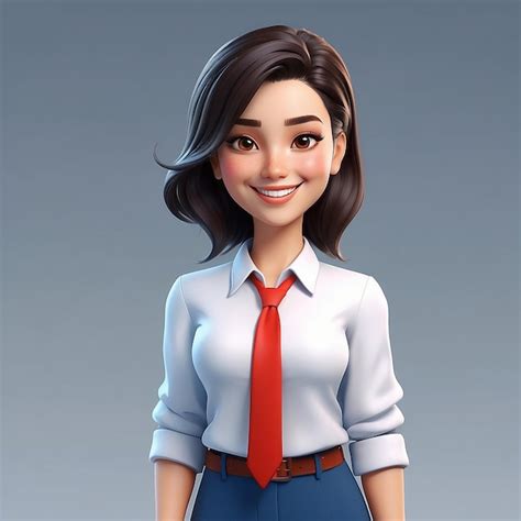 Mujer Joven Sonriente Mia Avatar D Personas Vectoriales Ilustraci N De