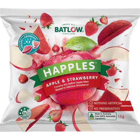 Batlow Happles Apple Strawberry Freeze Dried Apple Slices G