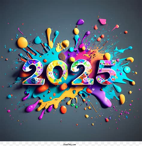 2025 Bonne Année 2025 Word Art Coloré PNG 2025 Bonne Année 2025