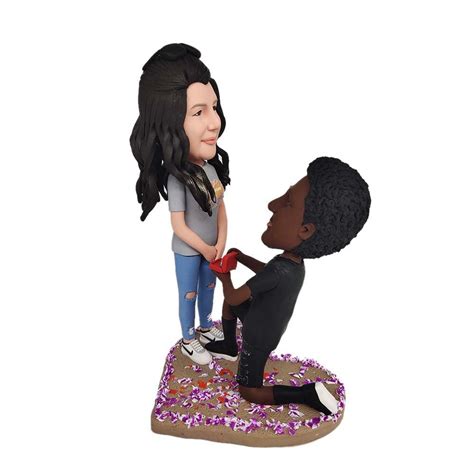 Kneel Down On One Knee To Propose Couple Custom Bobblehead Mydedor Bobblehead And Custom Ts