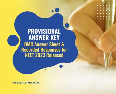 Provisional Answer Key Omr Answer Sheet And Recorded Responses For Neet 2023 Released My Exam