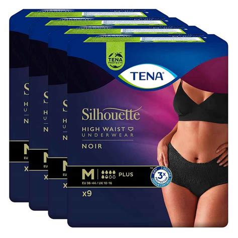 TENA Silhouette HIGH WAIST NOIR Plus Pants M Bei Inkontinenz 4X9 St