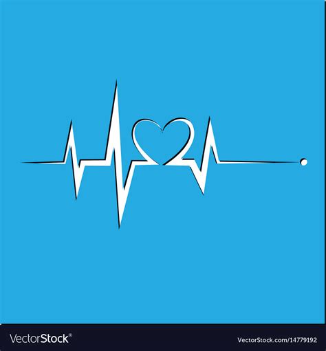 Blue Heart Beat Ekg Graph Royalty Free Vector Image