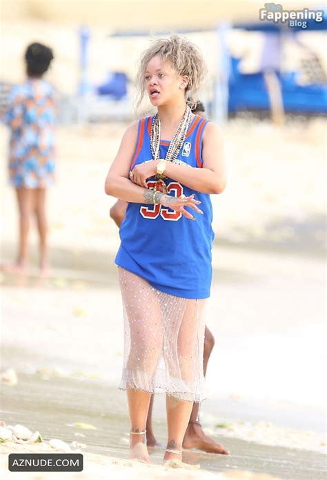 Rihanna Sexy Seen With A AP Rocky Flashing Her Hot Booty At A Beach In Barbados AZNude