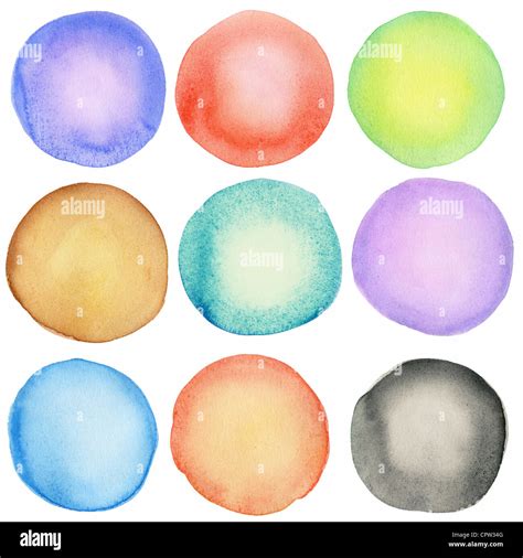 Watercolor Hand Painted Circle Shape Design Elements Stock Photo Alamy