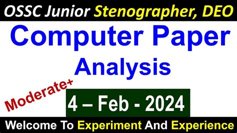 OSSC Stenographer Computer Analysis Ossc Osscexam YouTube