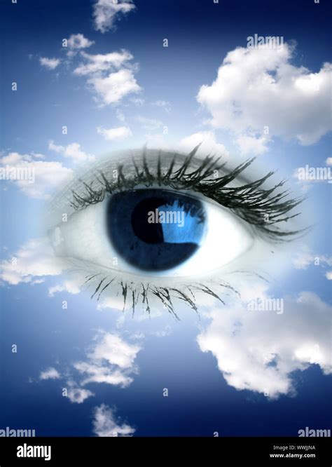 Beautiful big blue eye in sky Stock Photo - Alamy