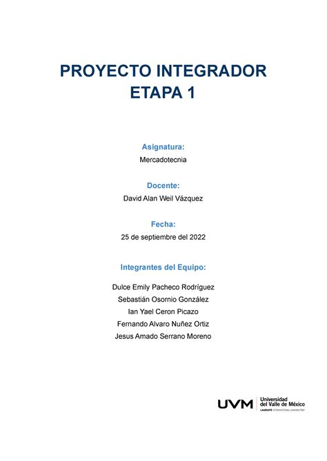 Proyecto Integrador Etapa 1 Proyecto Integrador Etapa 1 Asignatura