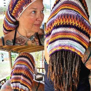 Alpine Forest Crochet Dreadlock Tube Hat Pattern Boho Hippie Crochet