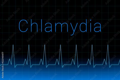 Chlamydia Disease Chlamydia Logo On A Dark Background Heartbeat Line