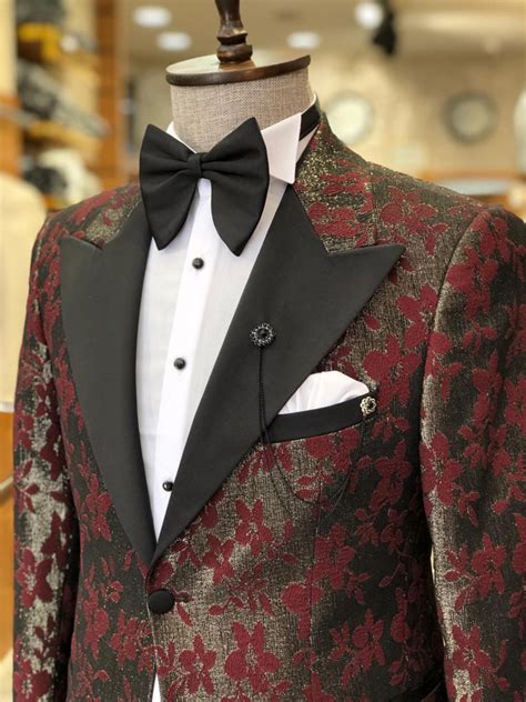 Buy Claret Red Slim Fit Tuxedo By GentWith With Free Shipping