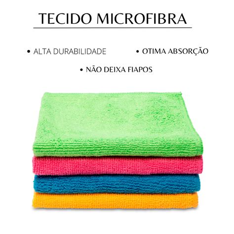 Kit Panos Microfibra Resistente Multiuso Absorvente Sem Fiapos Casa