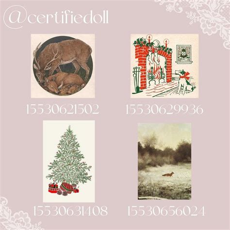 Bloxburg winter/Christmas wall art decals/codes in 2024 | Holiday ...