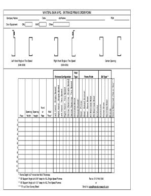 Fillable Online Winter Bain Mfg Entrance Frame Order Form Fax