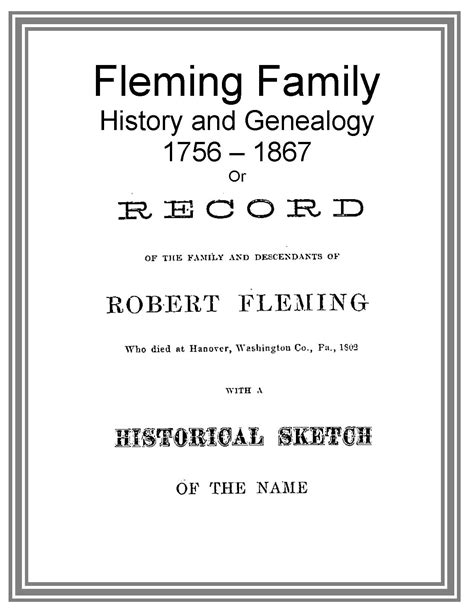 Fleming Family History and Genealogy | eBooks | History