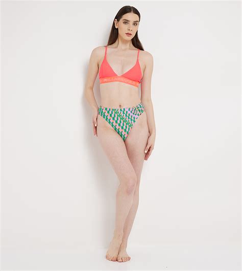 Buy Karl Lagerfeld Logo Waistband Bikini Top In Red Thstreet Uae