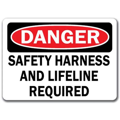 Signmission Ds Safety Harness Lifeline 10 X 14 In Danger Safety