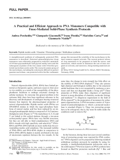 Pdf A Practical And Efficient Approach To Pna Monomers Compatible