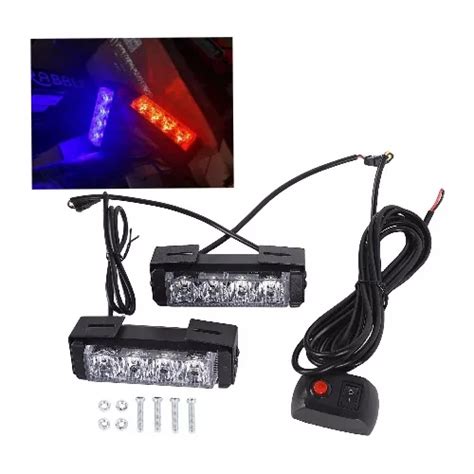 Par Estrobos Códigos 8 Leds Parrilla Moto Escolta Switch Meses sin