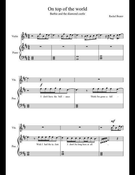 On top of the world sheet music download free in PDF or MIDI