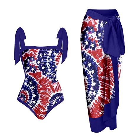 Bikini Set Swimwearwomen Fashion Independence Day Flag Print Two Piece