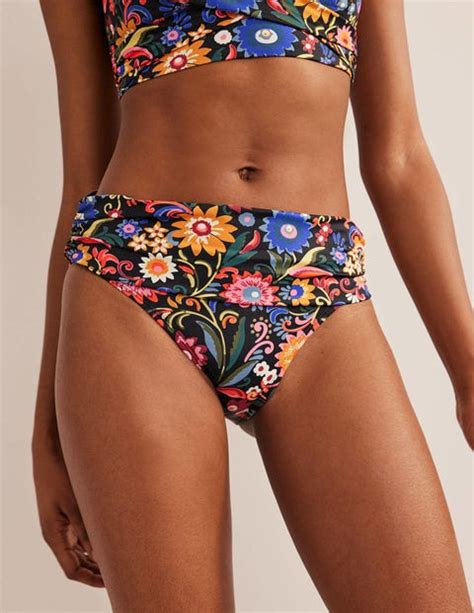 Levanzo Fold Bikini Bottoms Black Gardenia Pop Boden US