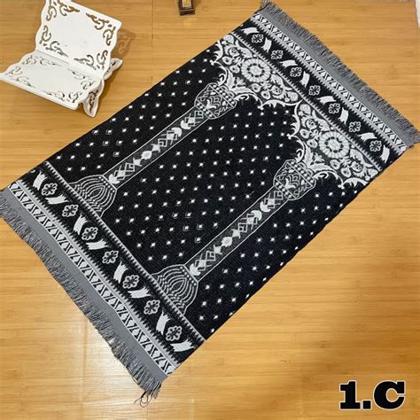 Jual Sajadah Turki Traveling Motif Kiswah Kakbah Kusus Warna Hitam