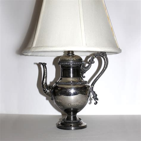 Vintage Silver Teapot Lamp Without Shade Etsy Teapot Lamp Silver