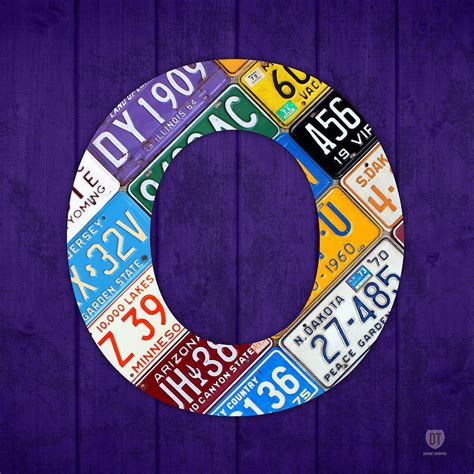 Letter O Alphabet Vintage License Plate Art Mixed Media By Design