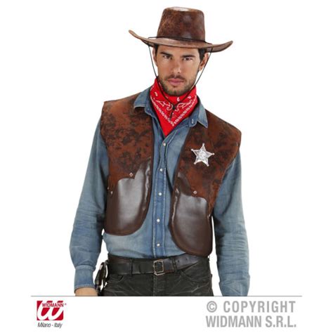 Medium Large Adults Cowboy Vest Waistcoat M L Sheriff Wild West