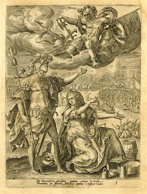 Mars By Adriaen Collaert After Maarten De Vos Dutch 1581 R