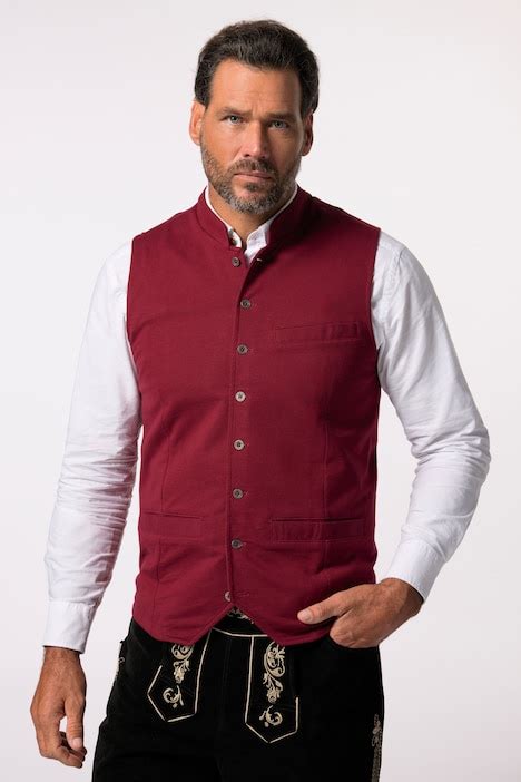 Gilet En Molleton Style Traditionnel Bavarois Col Droit Et Broderie