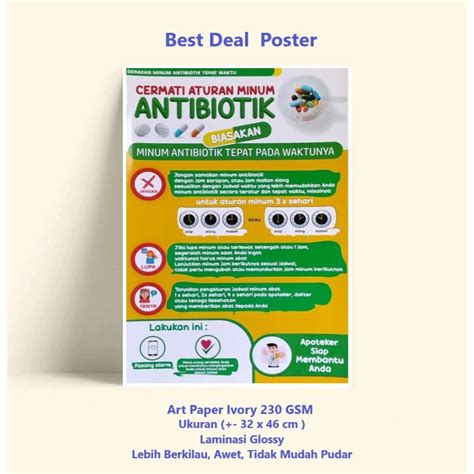 Jual Poster Aturan Minum Antibiotik Poster Farmasi Poster Obat