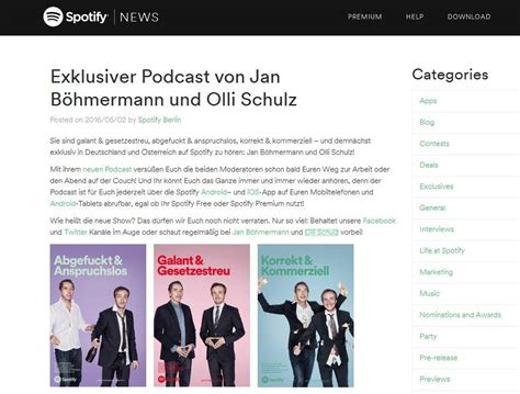 Spotify Zurrt Podcast Mit Jan B Hmermann Und Olli Schulz Fest