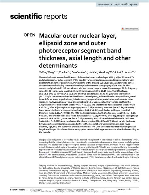 Pdf Macular Outer Nuclear Layer Ellipsoid Zone And Outer