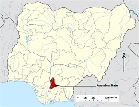 Map Of Nigeria Showing Anambra State The Rainforest Belt Is