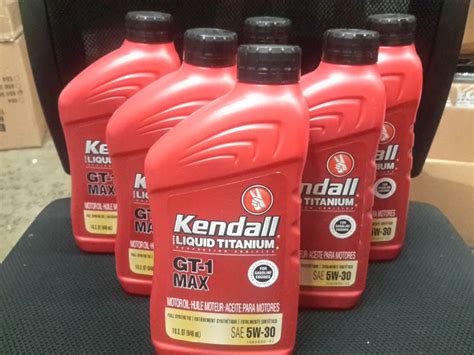 6 X Quarts Full Synthetic Kendall Gt1 Max Wliquid Titanium 0w20 Motor