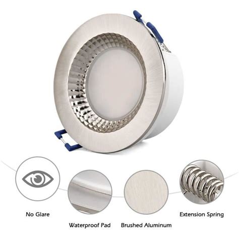 Led Spot Encastré Extra Plat 6W 500Lm Spots De Plafond Blanc Chaud