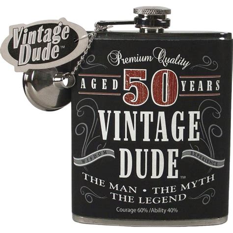 Vintage Dude Centerpiece Honeycomb 50th 6 Case Birthday Flask